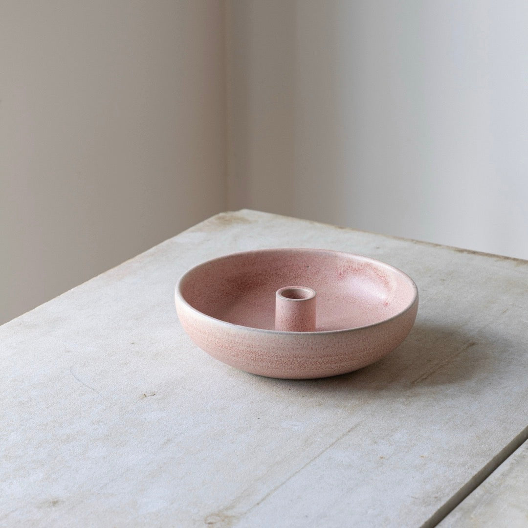 Oda Lysestage Skål Stor - Rosa