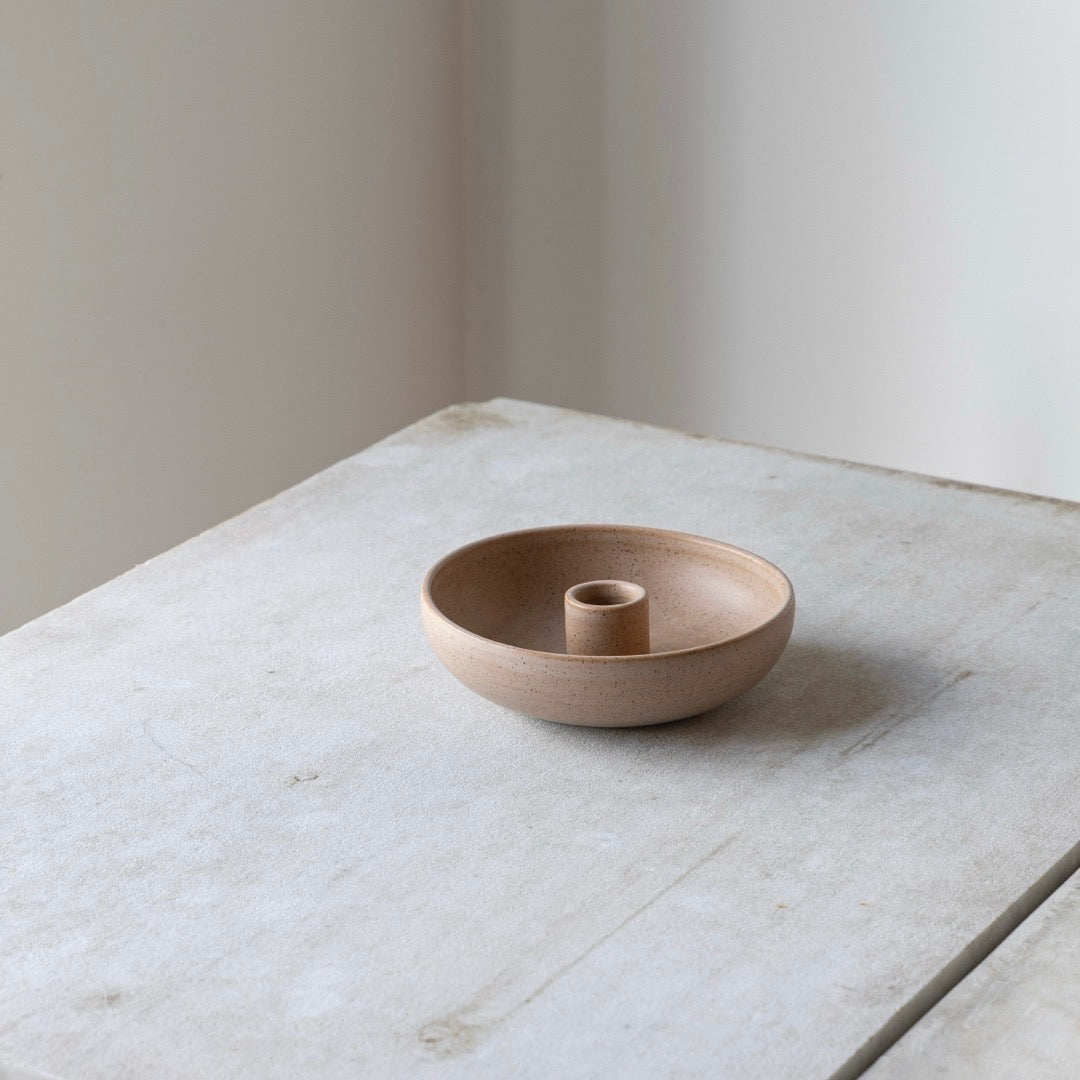 Oda Lysestage Skål Lille - Beige