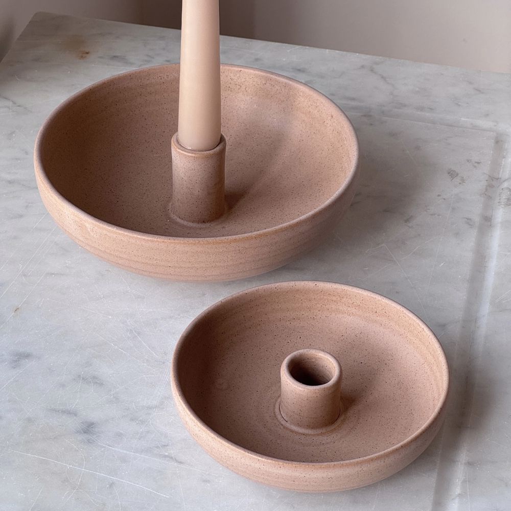 October Candleholder small - Flat white - 2