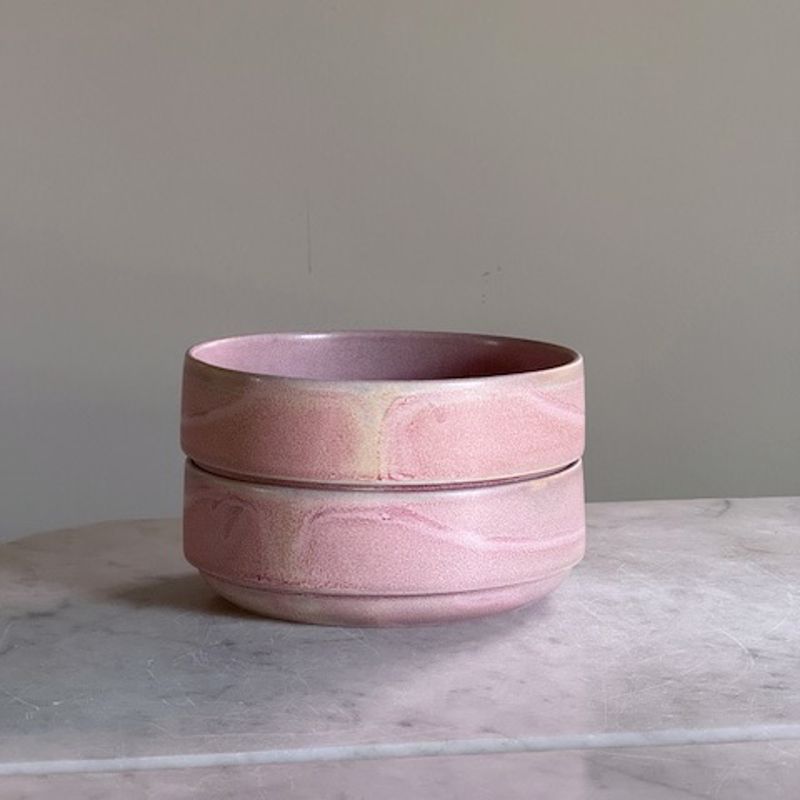 2 x Toto skål medium (2.sortering) - Rosa